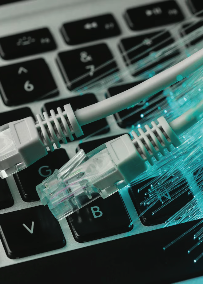 Digital network connections over a keyboard